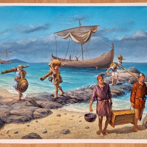 Illustration originale de : Les Découvreurs Schreiber / Thiemeyer, Ravensburger 1992 image 1