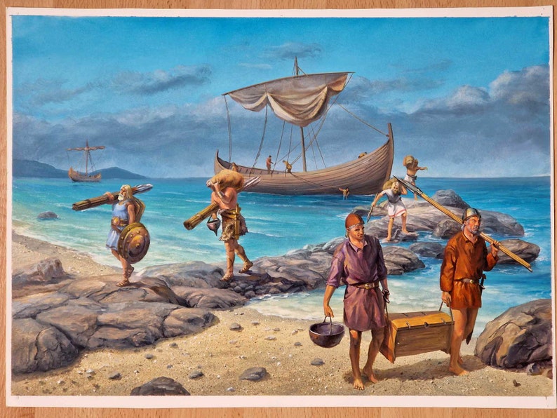 Illustration originale de : Les Découvreurs Schreiber / Thiemeyer, Ravensburger 1992 image 1