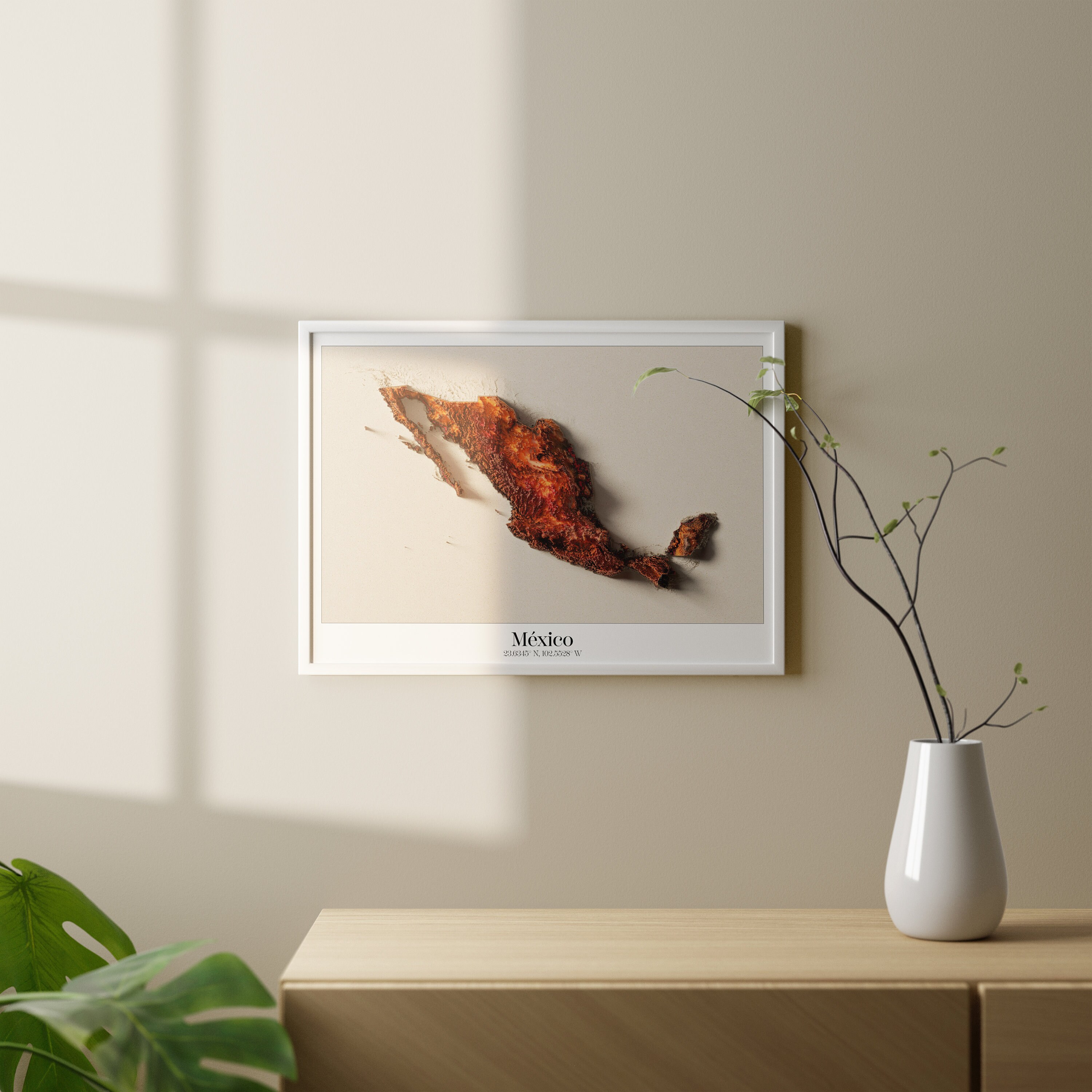 Relief Map Mexico I Printable I 3D I Wall Art - Etsy