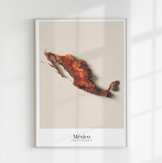 Relief Map Mexico I Printable I 3D I Wall Art - Etsy