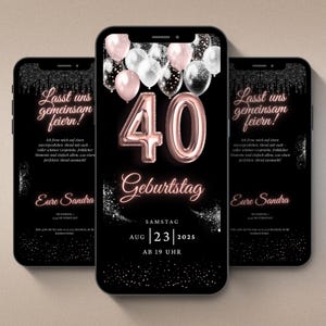 Digitale Einladung zum 40 Geburtstag | Whatsapp Video Einladung | eCard Geburtstagseinladung | personalisierte Handy Einladungskarte