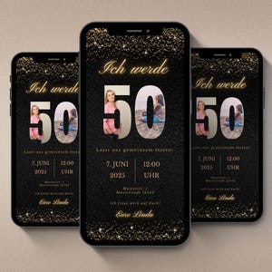 Digitale Einladung zum 50. Geburtstag mit Foto | Whatsapp Einladung | eCard