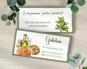 Dinerbon | PDF-download | Gepersonaliseerd | Restaurantcadeau-idee | Eetbon | Digitale bon om af te drukken