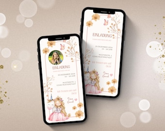 Digital WhatsApp invitation | Electronic children's birthday invitation | Digital birthday card | Unicorn eCard