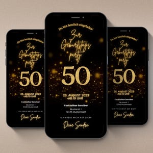Digital invitation for the 50th birthday | Whatsapp invitation | eCard | Animated video invitation