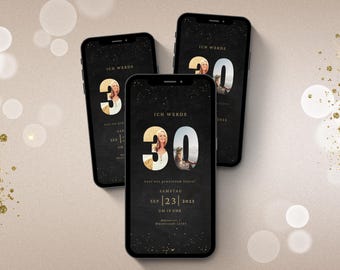 Digital WhatsApp invitation | Electronic birthday invitation for a birthday party | Digital birthday card | eCard with photo
