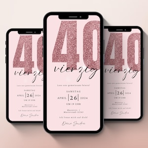 Invito digitale per il 40° compleanno | Invito Whatsapp | eCard