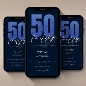 Digitale 50e verjaardagsuitnodiging | Whatsapp-uitnodiging | e-kaart