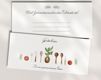 Dinerbon | PDF-download | Gepersonaliseerd | Restaurantcadeau-idee | Eetbon | Digitale bon om af te drukken