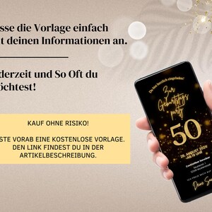 Digital WhatsApp invitation for a 50th birthday | Electronic birthday invitation for a 50th birthday party | Digital birthday card | Animated video eCard image 5