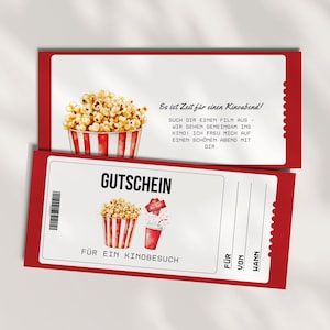 Cinema Voucher PDF Download | Personalized Movie Night Gift Idea | Gift Voucher Template | Digital Voucher to Print