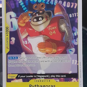 Carte one piece Pythagoras OP07-105 UC jaune scientist Egghead ENG carte TCG