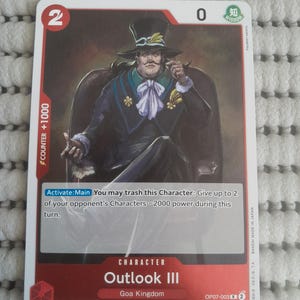 Carte one piece outlook III OP07-003 R jeu de cartes anglais TCG OPTCG mugiwara rouge sabo goal kindgom carte rare