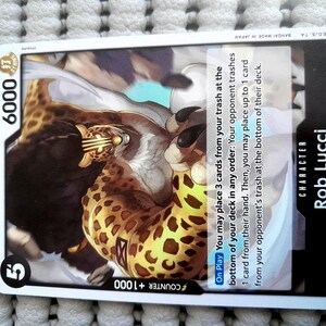Carte one piece Rob Lucci  OP07-093 R jeu de cartes anglais ENG TCG proxy mugiwara noir carte rare
