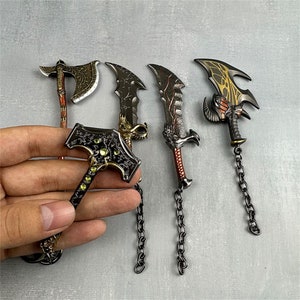 God Of War Ragnarok Keyring Keychain Blade of Chaos Leviathan Axe Olympus  Shield 