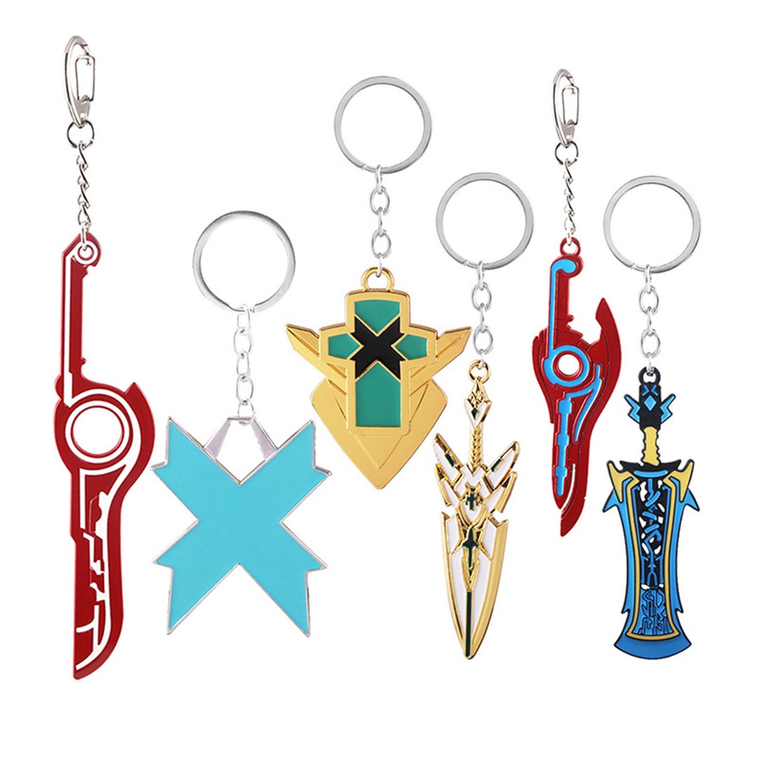 Xenoblade Chronicles 2 Keychain Red Metal MONADO Mythra Hikari Pyra Homura Sword Weapon Pendant