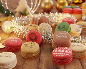 Lot de 6 pochoirs Noël pour macarons