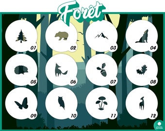 "Forest" themed stencils for macaroons, cookies and other sizes for all your pastries