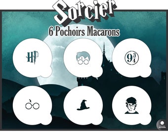 Set of 6 Sorcerer stencils for macarons