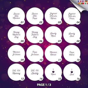 Mors/Fars dag-schablon för macarons