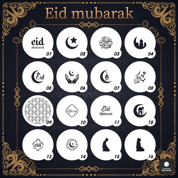 Pochoir Eid Mubarak / Aïd pour macarons