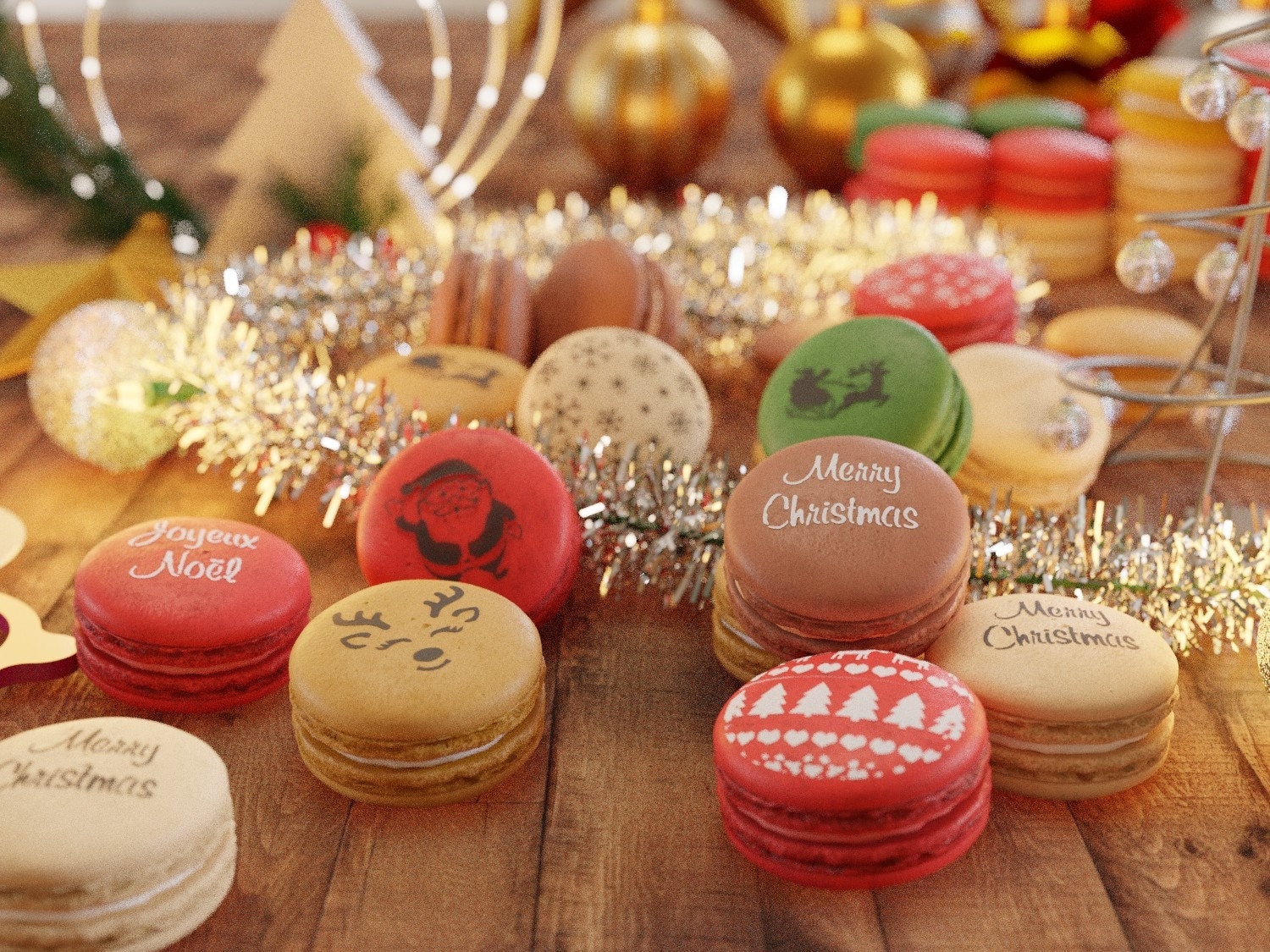 Lot De 20 Pochoirs De Noël Réutilisables Pour Décorer Gâteaux, Cafés, Biscuits - Environ 7,8 X 6,3 Cm