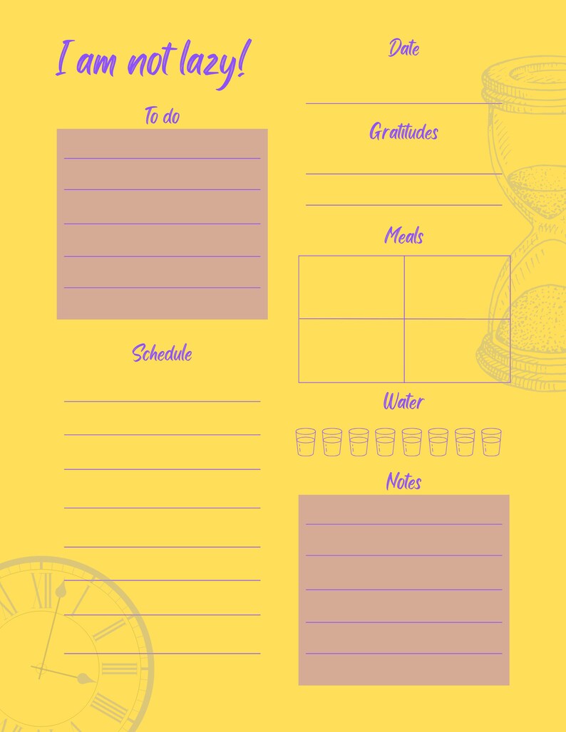 Printable Daily Planner Digital Planner Etsy