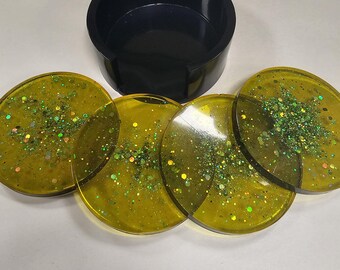Christmas Coaster set with Holder | Set of 4 | Unique Christmas Gift | Unique Christmas meal decor | Christmas Drink Coasters |Snowflake coa