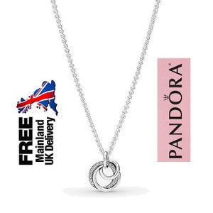 Silver Pandora Family Always Encircled Pendant Necklace, Silver Pendant, Silver Chain, Cubic Zirconia Necklace,Unique Jewellery,Gift For Her