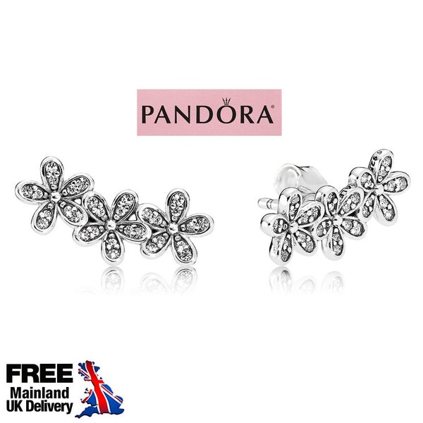 Pandora Daisy Flower Stud Earrings Everyday Floral Stud Earrings: Affordable Silver Sparkling Daisy Style for Women 290744CZ Trending Now