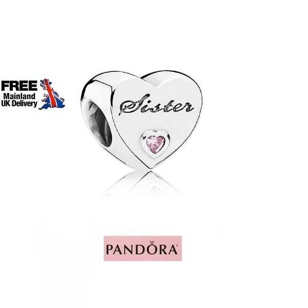 New Pandora Sister Heart Charm Pink Unique Silver Family Charms Trending Gifts for Sisters, Express Love with Cute Celebrate Your Bond