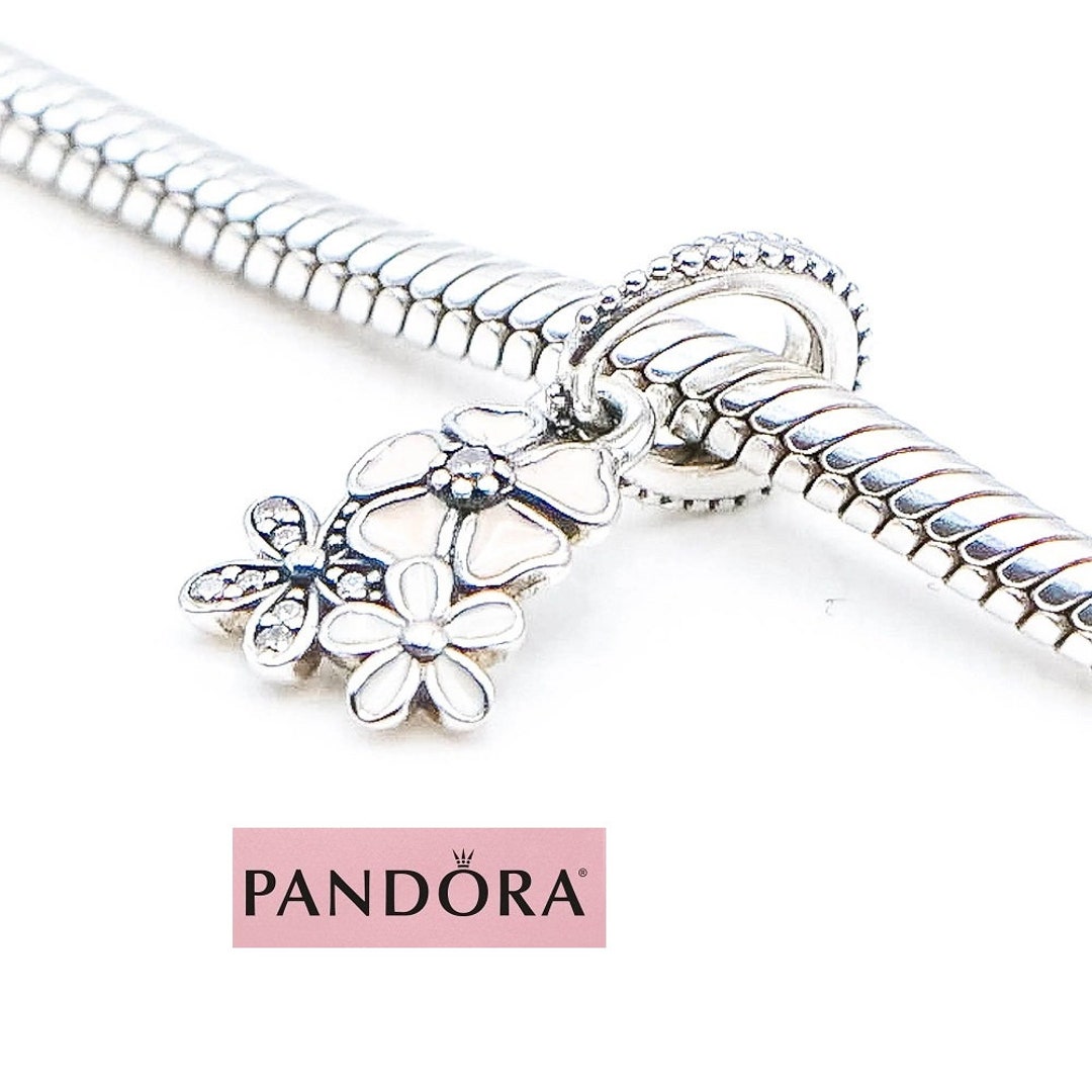 Pandora Moments Poetic Blooms Dangle Charm, Sterling Silver Flowers