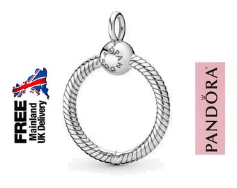 Pandora Moments Small O Pendant, Sterling Silver Charm Pendant, Everyday Ladies Jewellery, Hallmarked Stamped S925 ALE, Best Gift For Women