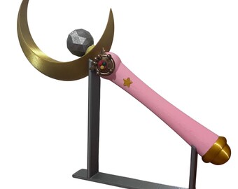 Magical Girl Cosplay Staff with Stand – Life-Size Prop for Eternal Transformation Wand