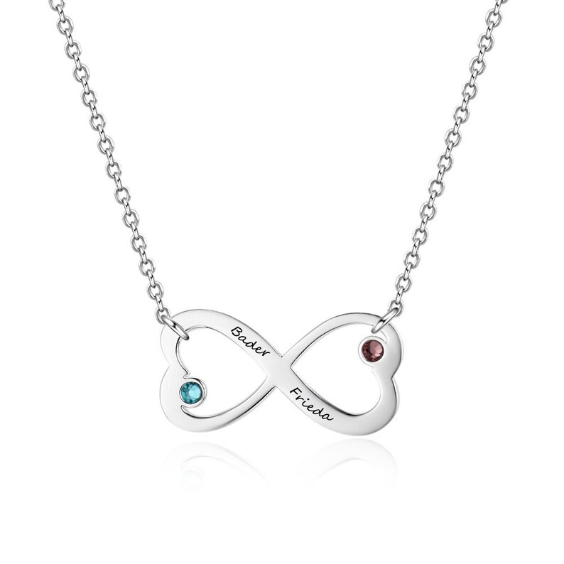 Personalized Heart Necklace Personalized shops Name and Birthstone Mother's Day Necklace Mother's Day Gifts Valentine's Day Christmas gift