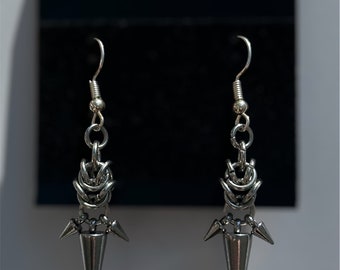 Chainmail Triple Spike Earrings