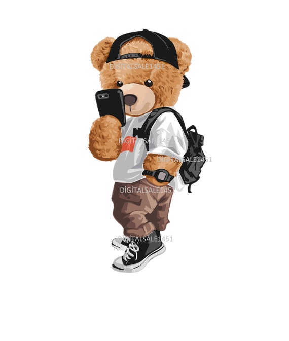 Teddy Bear Png Teddy Bear Selfie Svg Teddy Bear With Bag 