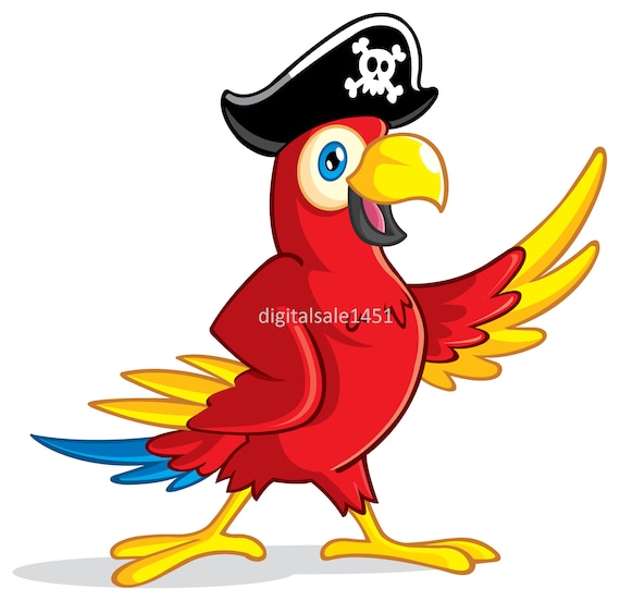 Loro rojo png, ilustración, loro pirata, loro pirata png,sombrero pirata, loro colorido, png pirata,impresión de camisetas,impresión en color -   España