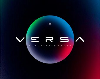 Futuristic Font: Versa - Modern Logo, Geometric Design (OTF, TTF)