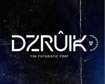 Futuristic Font: Dzruik Bold Geometric Font for Logo & Branding