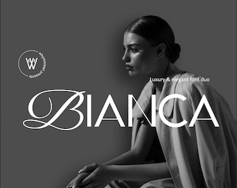 Bianca Script & Sans Serif Font Duo: Elegant Typeface (OTF, TTF) Digital Download