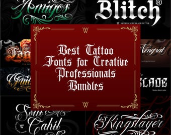 Ultimate Ink Collection: Blackletter, Chicano, Old English Fonts | Ideal for Personalized Tattoos & Apparel