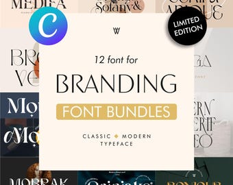 Elegant Font Bundle | 12 Aesthetic Fonts for Branding (OTF, TTF)