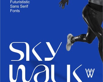 Futuristic Elegant Font: Sky Walk - Modern Design Logo, Canva & Procreate