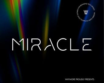 MIRACLE Futuristic Geometric Font: Techno Logo Design