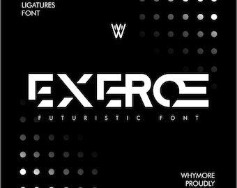 Futuristic Geometric Font: Bold Logo Design Font (OTF, TTF)