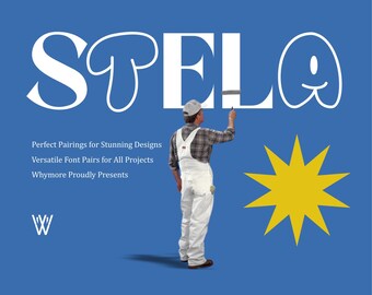 Stela Font Duo: Modern Sans Serif & Grafity Styles