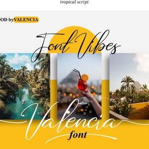 Valencia | Script Tropical Fonts - Etsy