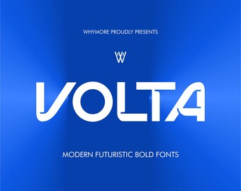 Volta Futuristic Font: Bold Condensed Design (OTF/TTF/Webfont) for Cricut, Canva, Adobe