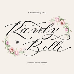 Download Font, Digital font, Ravely Belle Wedding Font, Script Font, Cricut font, Handwritten font, Wedding font, Modern font, Fonts, Canva
